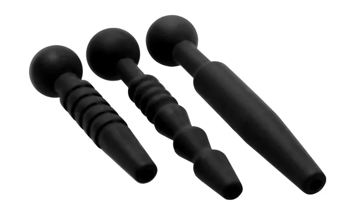 Master Series Anal Dark Rods 3 Piece Silicone Penis Plug Set