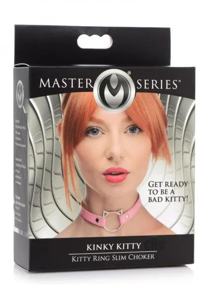 Master Series Vibrators Kinky Kitty Ring Slim Choker Pink