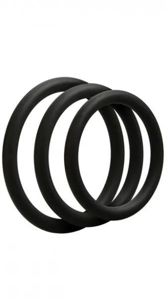 Optimale 3 Silicone C Ring Set Thin Black Doc Johnson Anal