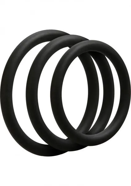 Optimale 3 Silicone C Ring Set Thin Black Doc Johnson Anal