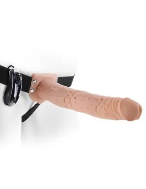 Pipedream Female Sex Toys Fetish Fantasy 11 Inches Vibrating Hollow Strap On Beige