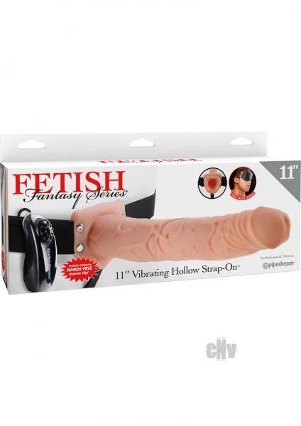 Pipedream Female Sex Toys Fetish Fantasy 11 Inches Vibrating Hollow Strap On Beige