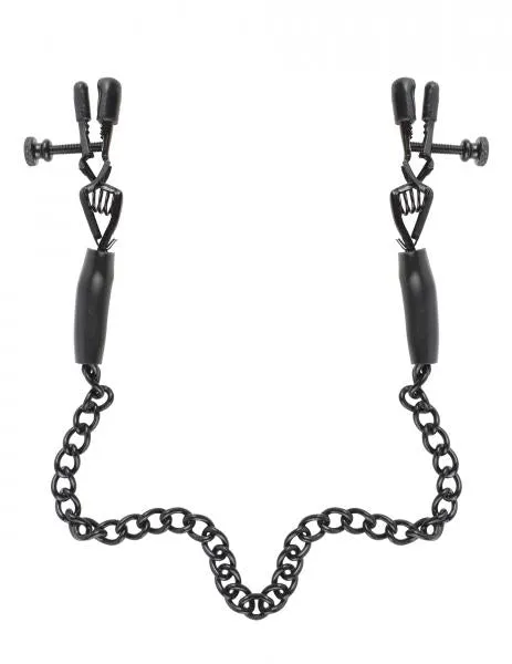 Pipedream Female Sex Toys Fetish Fantasy Adjustable Nipple Chain Clamps Black