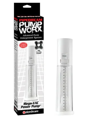 Pipedreams Male Sex Toys Pump Worx Megavac Power Pump White Automatic Penis Pump