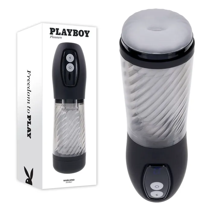 Playboy Pleasure Playboy Pleasure WHIRLWIND Clear USB Rechargeable Thrusting and Spinning Auto Stroker Male Sex Toys