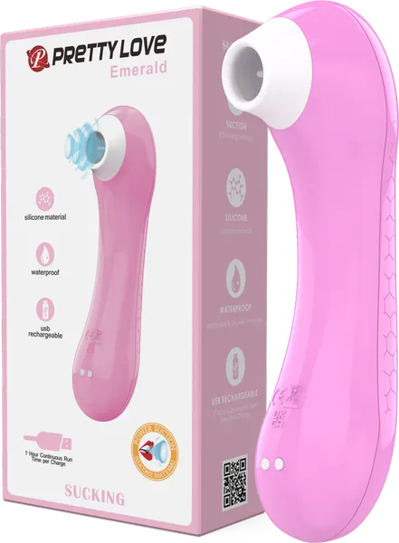 Pretty Love Rechargeable Sucking Emerald Light Pink Vibrators