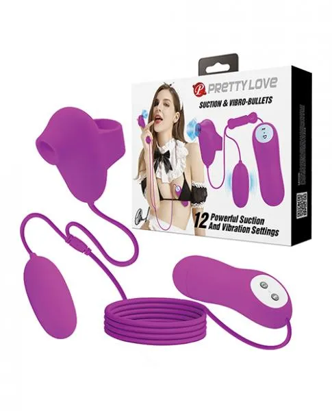 Pretty Love Suction Vibro Bullets Fuchsia Pretty Love Vibrators