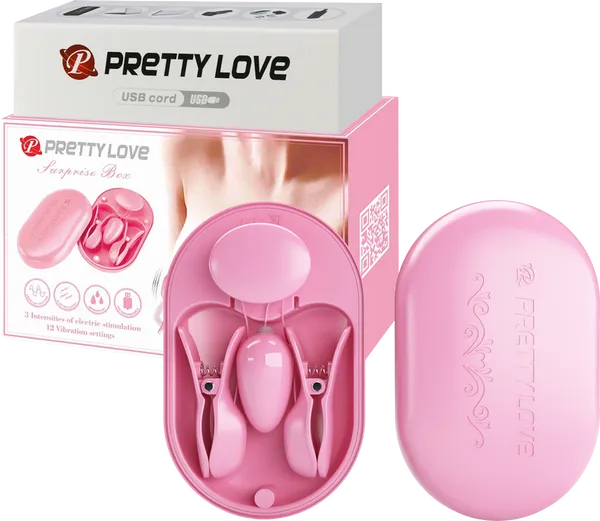 Pretty Love Vibrators Surprise Box Nipple Clamps Pink