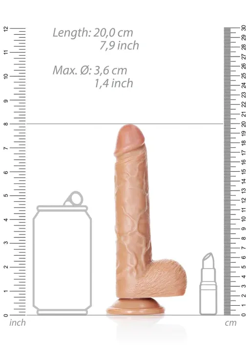 Realrock Straight Realistic Dildo with Balls and Suction Cup 7 18 cm Tan Shots Toys Female Sex Toys