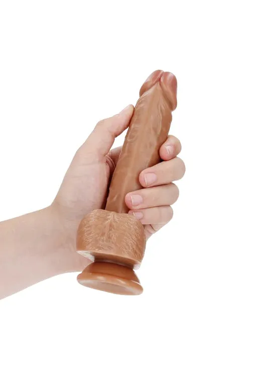 Realrock Straight Realistic Dildo with Balls and Suction Cup 7 18 cm Tan Shots Toys Female Sex Toys