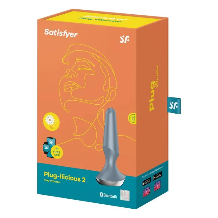 Satisfyer Anal Connect App Plug Vibrator PlugIlicious 2 Ice Blue