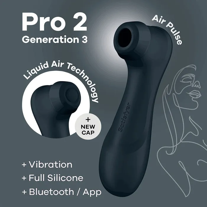 Satisfyer Female Sex Toys Satisfyer Pro 2 Generation 3 with App Control Dark Grey TouchFree USBRechargeable Clitoral Stimulator