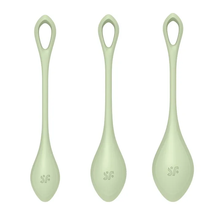 Satisfyer Yoni Power Balls 2 Green 3 Pc Set Satisfyer Anal