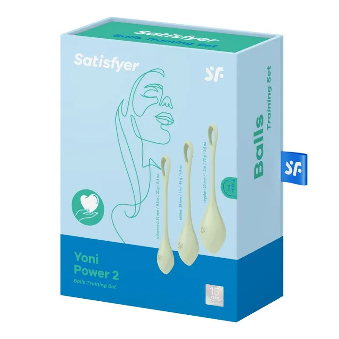 Satisfyer Yoni Power Balls 2 Green 3 Pc Set Satisfyer Anal