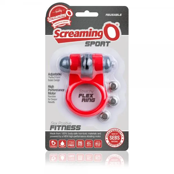 Screaming O Sport Red Vibrating Ring Screaming O Male Sex Toys