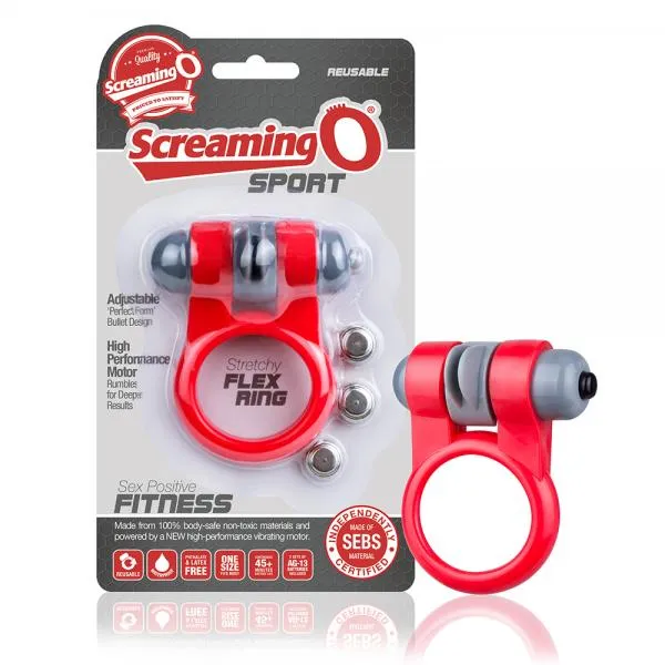 Screaming O Sport Red Vibrating Ring Screaming O Male Sex Toys