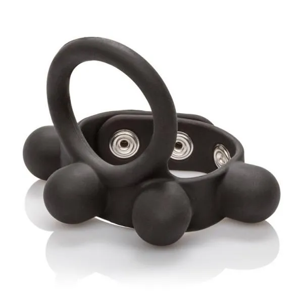 Seductucom Male Sex Toys Large Weighted C Ring Ball Stretcher Silicone Black