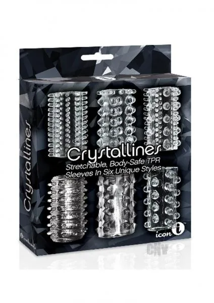 Seductucom Male Sex Toys The 9 Crystalline Cock Sleeve 6pk