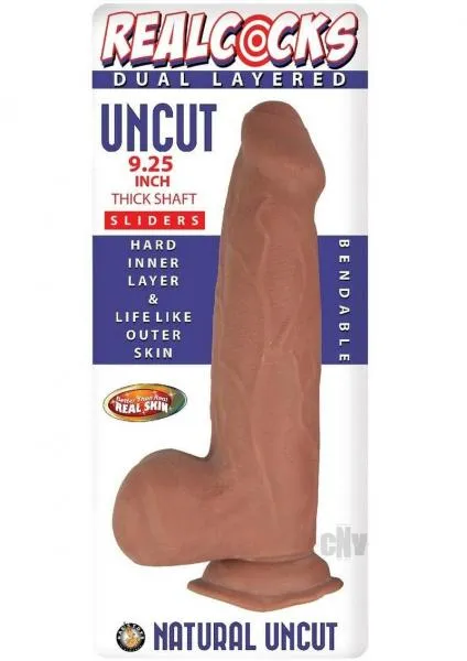 Seductucom Realcocks Dual Layer Uncut Thk 925 Brn Female Sex Toys