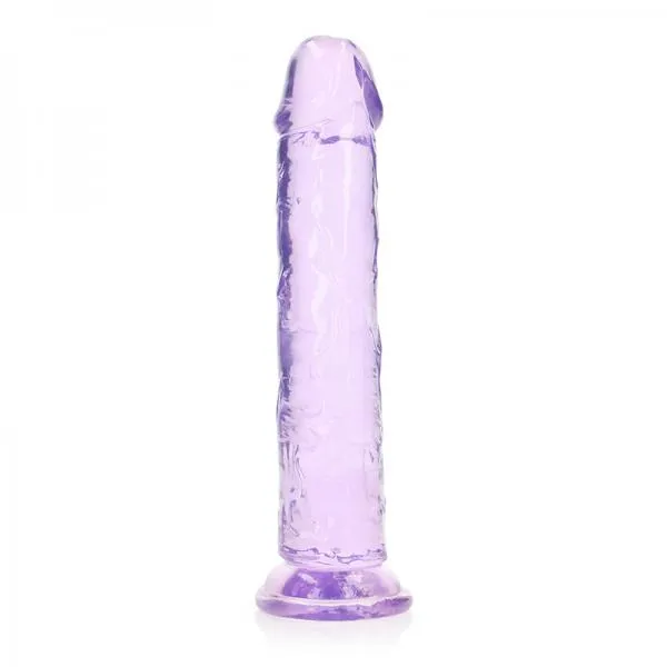 Seductucom Realrock Crystal Clear Straight 9 In Dildo Without Balls Purple Dildos