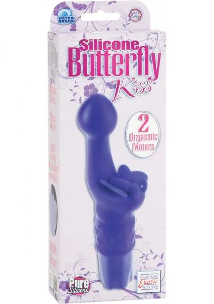 Seductucom Vibrators Silicone Butterfly Kiss Dual Motor Vibe Waterproof Purple