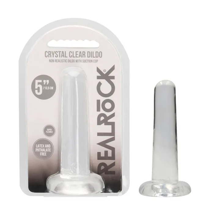 Shots Toys REALROCK Non Realistic Dildo With Suction Cup 135 cm Clear 135 cm Dong Female Sex Toys