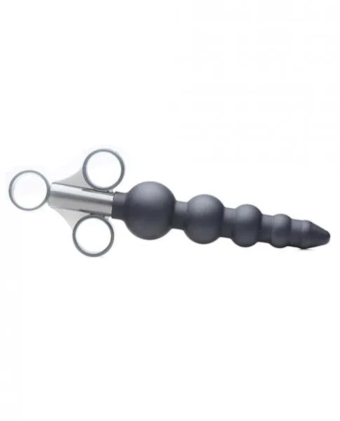 Silicone Graduated Beads Lubricant Launcher Black Master Series Anal