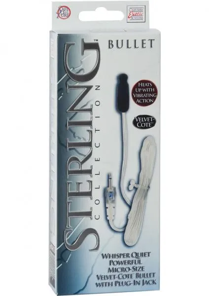 Sterling Collection Micro Size Velvet Cote Bullet With Plug In Jack Sterling Collection Female Sex Toys