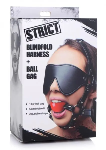 Strict Blindfold Harness WGag Seductucom Female Sex Toys