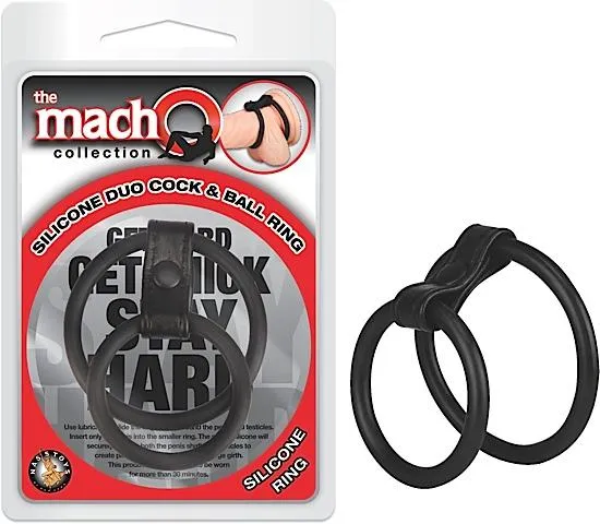 The MachO Collection Male Sex Toys Macho Silicone Duo Cock Ball Ring