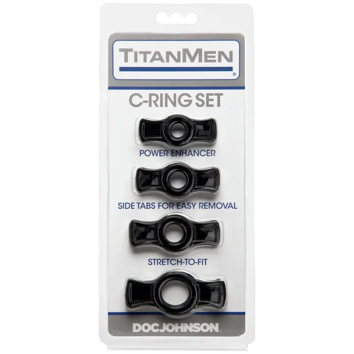 TitanMen Male Sex Toys Cock Ring Set Black