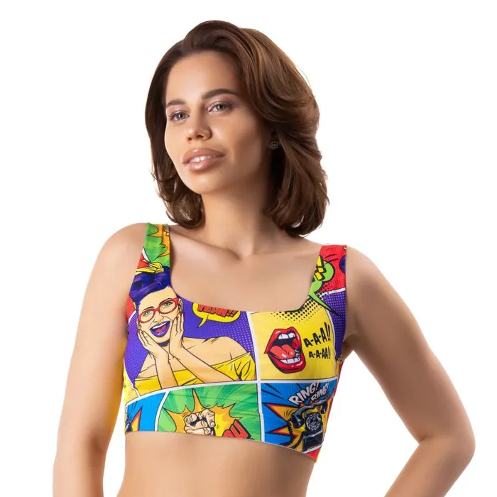 Vibrators Mememe Lingerie Comics Insta Crop Top Multi Coloured