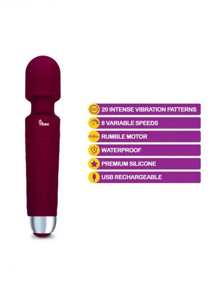 Vibrators Seductucom Viben Tempest Intense Wand Massager Ruby