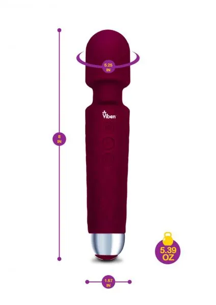 Vibrators Seductucom Viben Tempest Intense Wand Massager Ruby