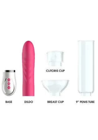 Vibrators Shots Toys Pumped Twister 4 in 1 Rechargeable Couples Pump Kit Pink