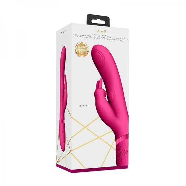 Vive May Dual Pulse Wave Vibrating C Spot G Spot Rabbit Pink Shots America LLC Vibrators