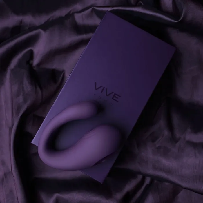 VIVE Triple Action Vibrator Dual Prongs with Clitoral Pulse Wave Yoko Purple Shots Toys Vibrators