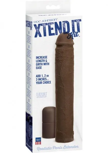 Xtend It Kit Realistic Penis Extender Brown Doc Johnson Male Sex Toys