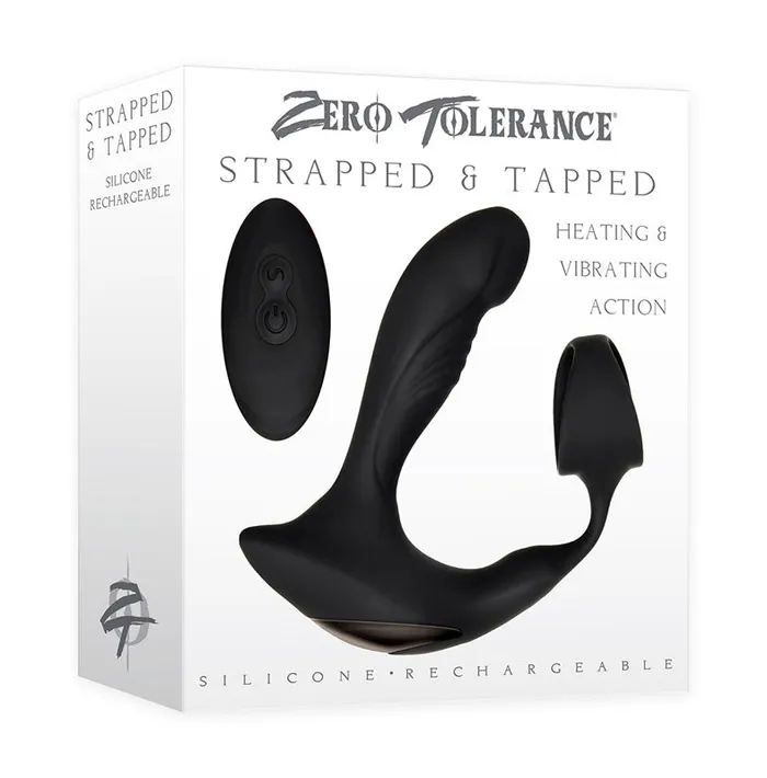 Zero Tolerance Strapped Tapped Black USB Rechargeable Heating Anal Plug with Cock Ring Zero Tolerance Male Sex Toys