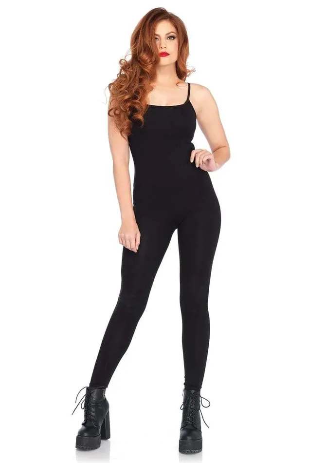 Basic Black Stretchy Unitard Leg Avenue Anal