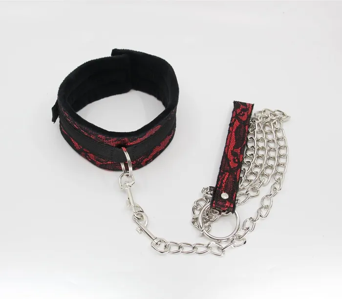 Berlin Baby Satin Jacquard Collar and Leash Set Love In Leather Anal