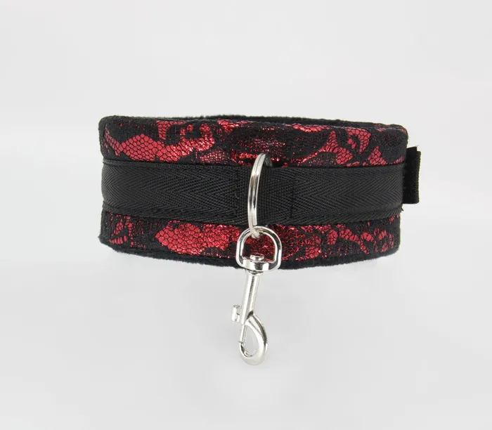 Berlin Baby Satin Jacquard Collar and Leash Set Love In Leather Anal