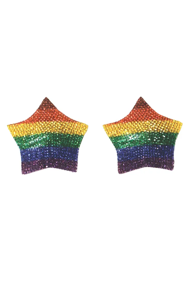 Coquette International Anal Rhinestone Rainbow Pasties