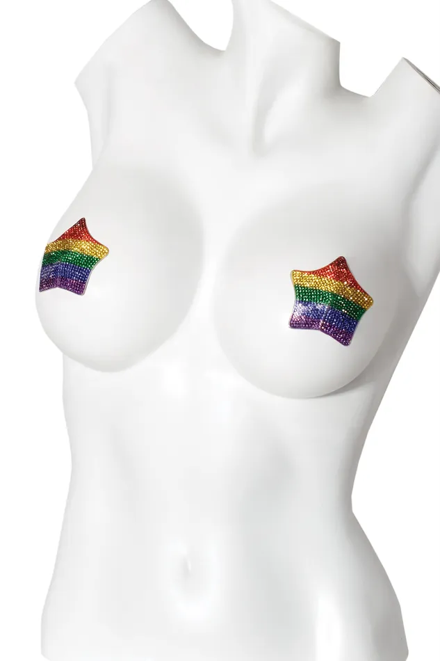 Coquette International Anal Rhinestone Rainbow Pasties