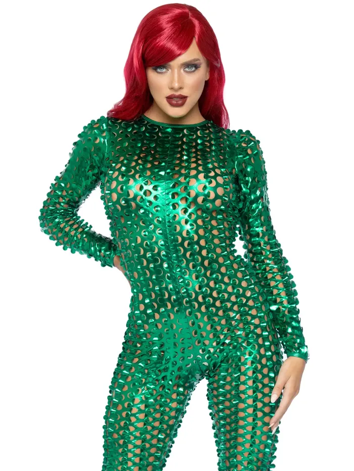 Green Metallic Cutout Catsuit Leg Avenue Vibrators