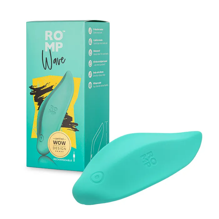 ROMP Wave Rechargeable Silicone LayOn Vibrator Mint WEVIBE Female Sex Toys