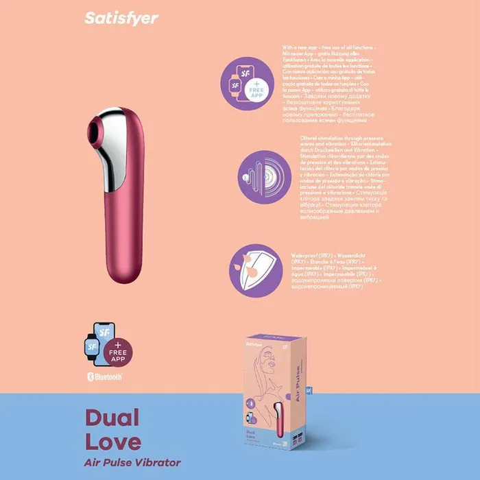 Satisfyer Dual Love App Contolled TouchFree USBRechargeable Clitoral Stimulator Satisfyer Vibrators