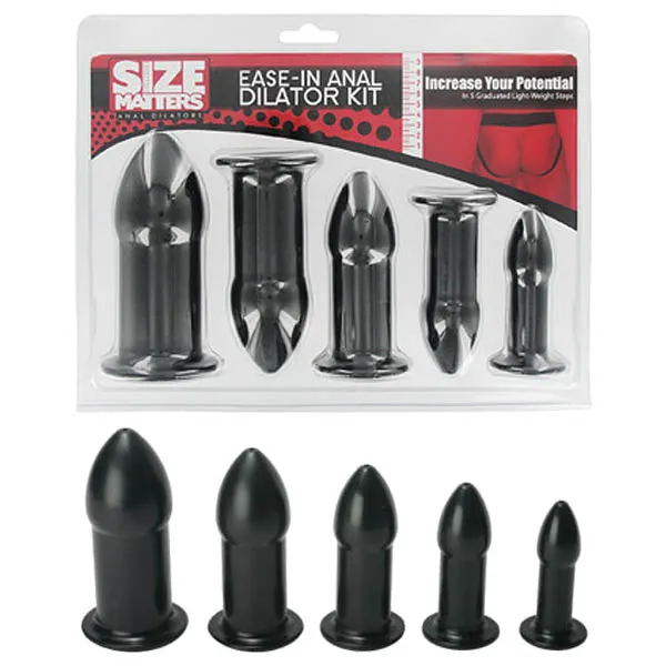 XR Brands Size Matters Easein Anal Dilator Kit Butt Plugs Set of 5 Anal