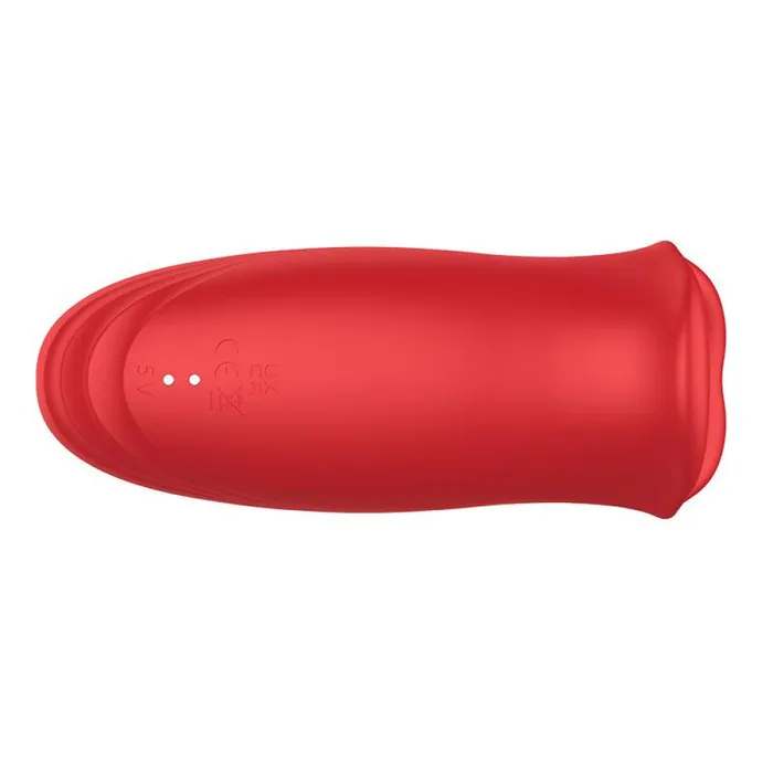 Action Female Sex Toys Rechargeable Clitoris Stimulator Moving Mouth with Vibrating Tongue Ember Red