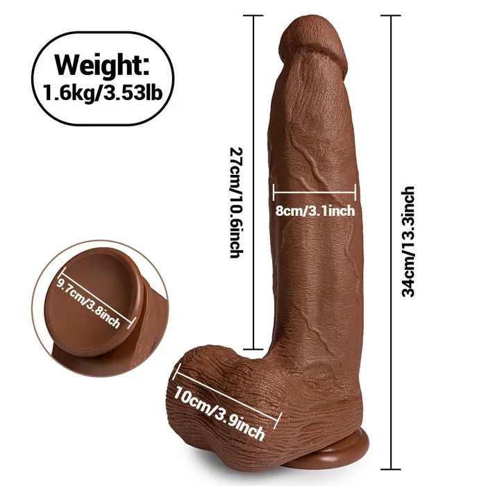  Anal 13 Inch Tapered Dildo with 3 inch Wide Girth